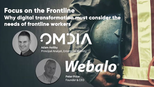 Image of video start page Focus on the Frontline, Omdia and Webalo